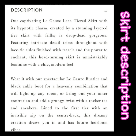 Spell Designs: Le Gauze Bustier & Skirt Set Size S - Picture 4 of 13